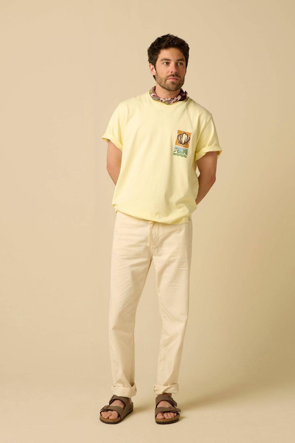 Sissy-Boy regular fit chino met linnen - wit