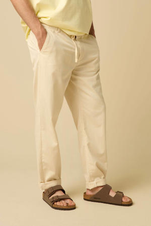 regular fit chino met linnen - wit