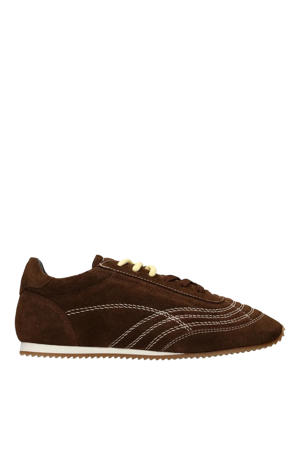 suède sneakers donkerbruin