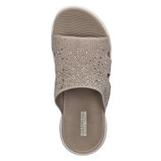 thumbnail: Skechers Go Walk Flex slippers met strass steentjes taupe