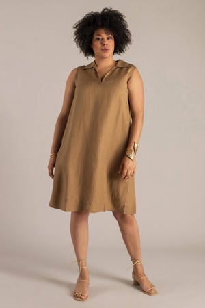 linnen zomerjurk beige