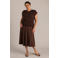 Yest Curve midi rok plooirok donkerbruin