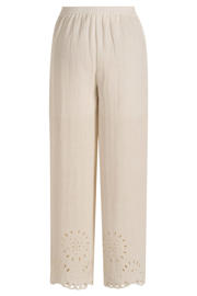 thumbnail: Yest Curve straight high waist broek broderie wit