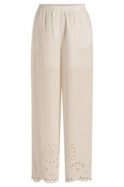 thumbnail: Yest Curve straight high waist broek broderie wit