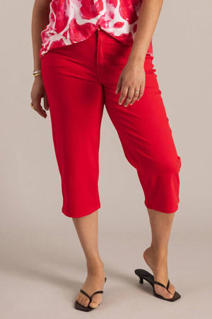 slim regular waist cropped broek rood