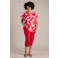 Yest Curve slim regular waist cropped broek rood