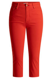 thumbnail: Yest Curve slim regular waist cropped broek rood