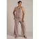 Yest Curve straight high waist gestreepte broek met linnen bruin