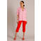 Yest blouse met linnen lichtroze
