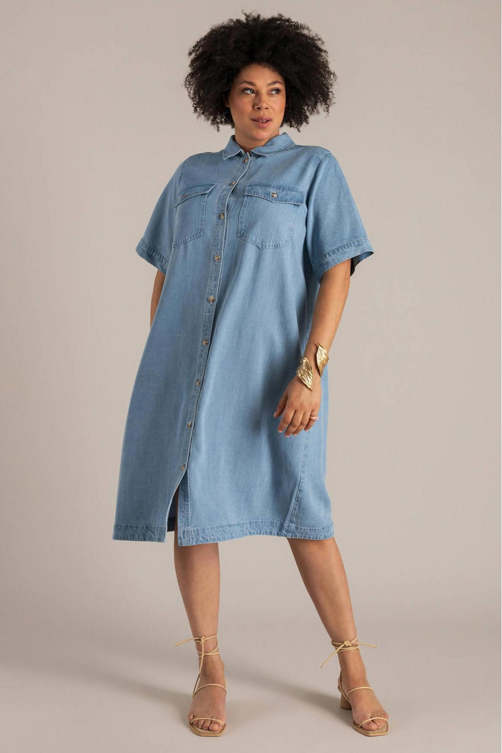 Yest Curve blousejurk light blue denim