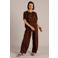Yest wide leg regular waist broek bruin