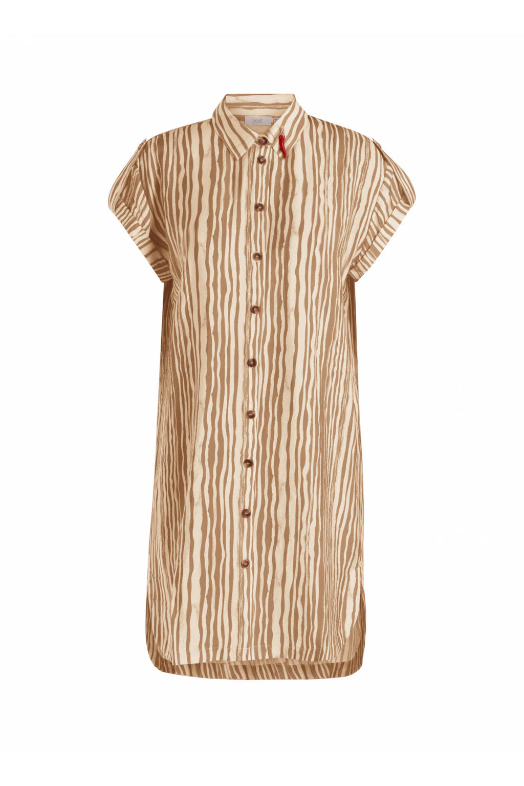 Yest gestreepte blousejurk taupe