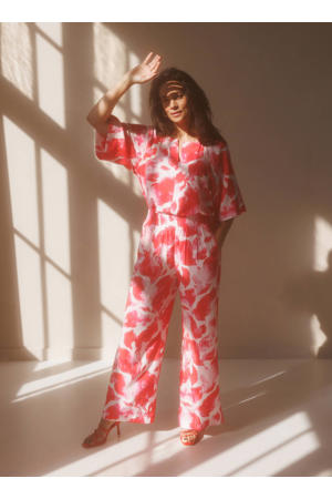 high waist broek rood
