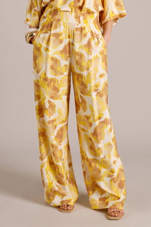 high waist broek geel