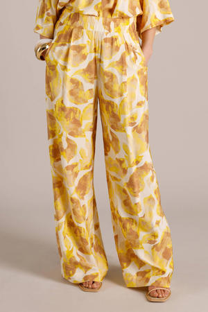 high waist broek geel