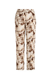 thumbnail: Yest wide leg regular waist gebloemde broek bruin
