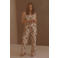 Yest wide leg regular waist gebloemde broek bruin