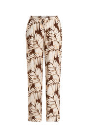 thumbnail: Yest wide leg regular waist gebloemde broek bruin
