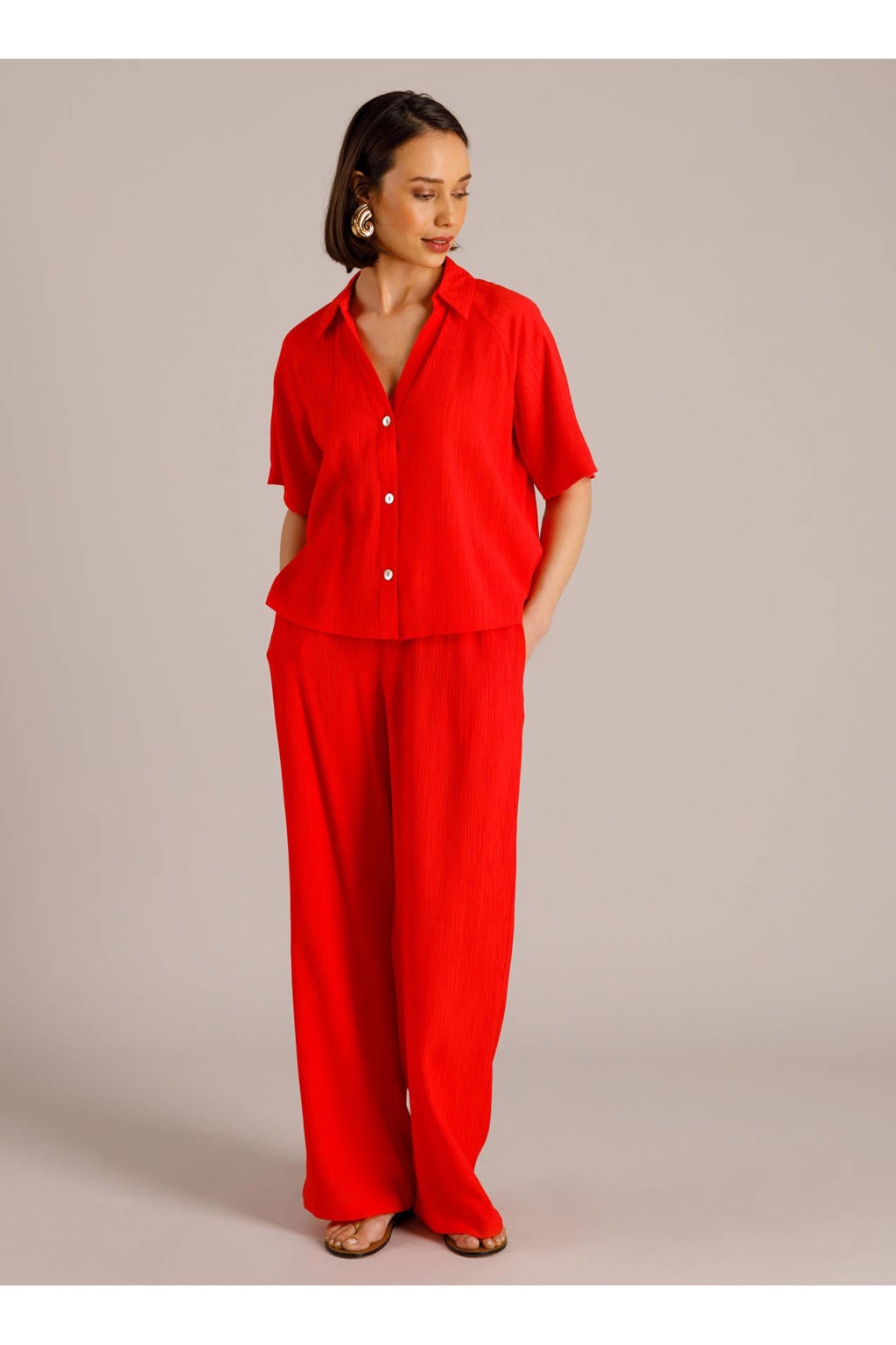 Yest high waist broek rood