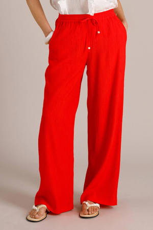 high waist broek rood