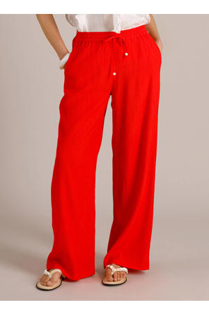 high waist broek rood