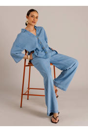 thumbnail: Yest wide leg jeans light blue denim