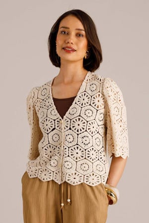 top crochet crème