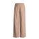 Yest wide leg high waist gestreepte broek met linnen lichtbruin