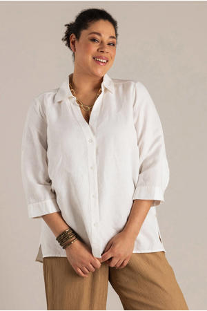 blouse met linnen wit
