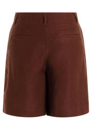 thumbnail: Yest Curve regular high waist casual short met linnen donkerbruin