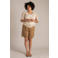 Yest Curve regular high waist casual short met linnen taupe