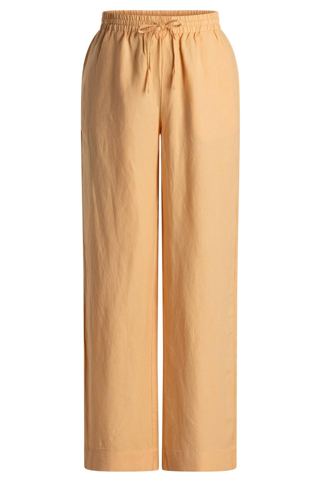 Yest Curve straight high waist broek met linnen oranje