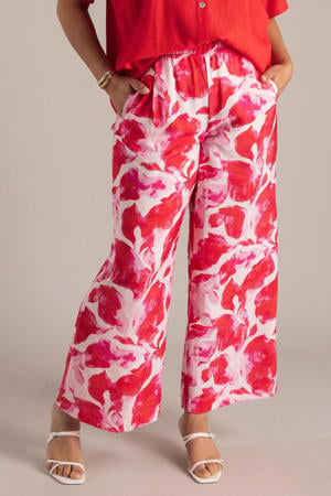 regular waist gebloemde casual broek rood