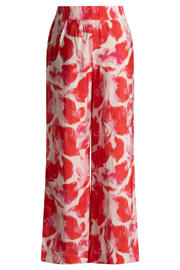 thumbnail: Yest Curve regular waist gebloemde casual broek rood