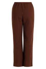 thumbnail: Yest Curve bootcut high waist casual broek donkerbruin