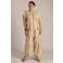 Yest Curve regular waist gestreepte casual broek taupe