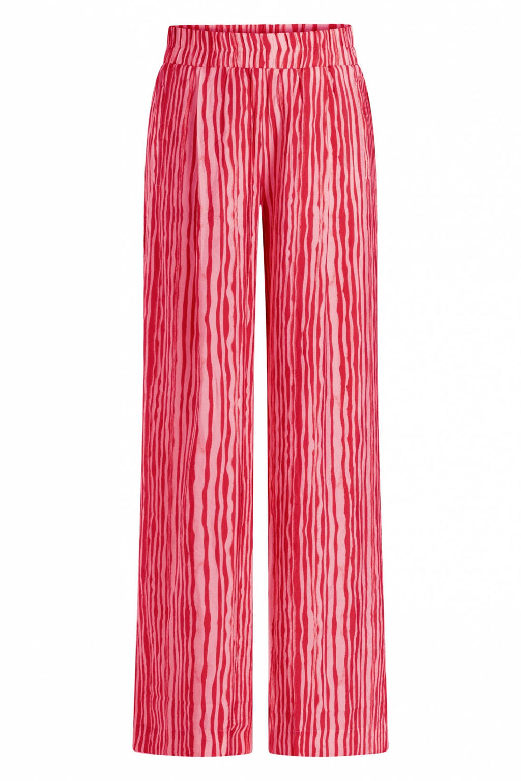 Yest Curve regular waist gestreepte casual broek rood