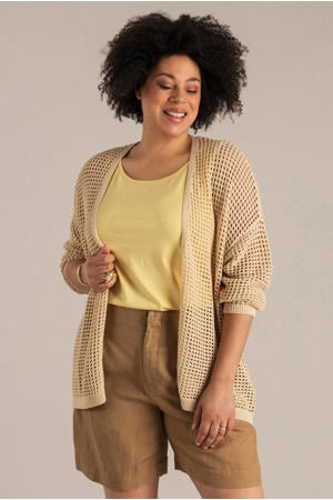 gebreid vest beige