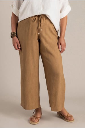 straight high waist broek taupe