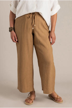 straight high waist broek taupe