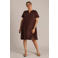 Yest Curve T-shirtjurk zomerjurk donkerbruin