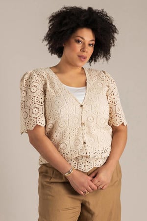 vest gehaakt beige