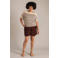 Yest Curve gestreepte top beige