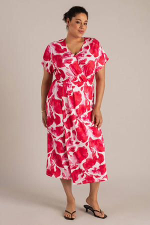 gebloemde zomerjurk rood
