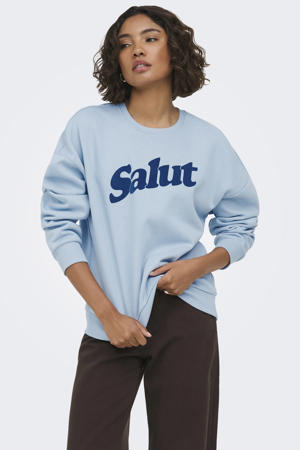 sweater met tekst - lichtblauw
