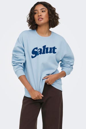 sweater met tekst - lichtblauw