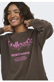 thumbnail: ONLY sweater met tekst - bruin