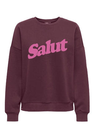 sweater met tekst - donkerpaars