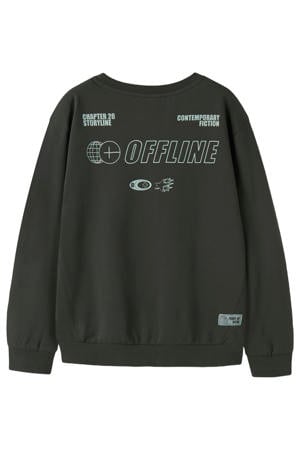 sweater met backprint - antraciet