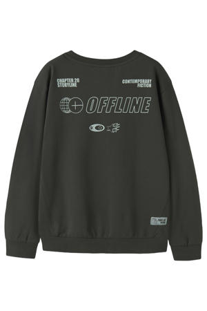sweater met backprint - antraciet